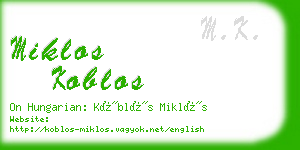 miklos koblos business card